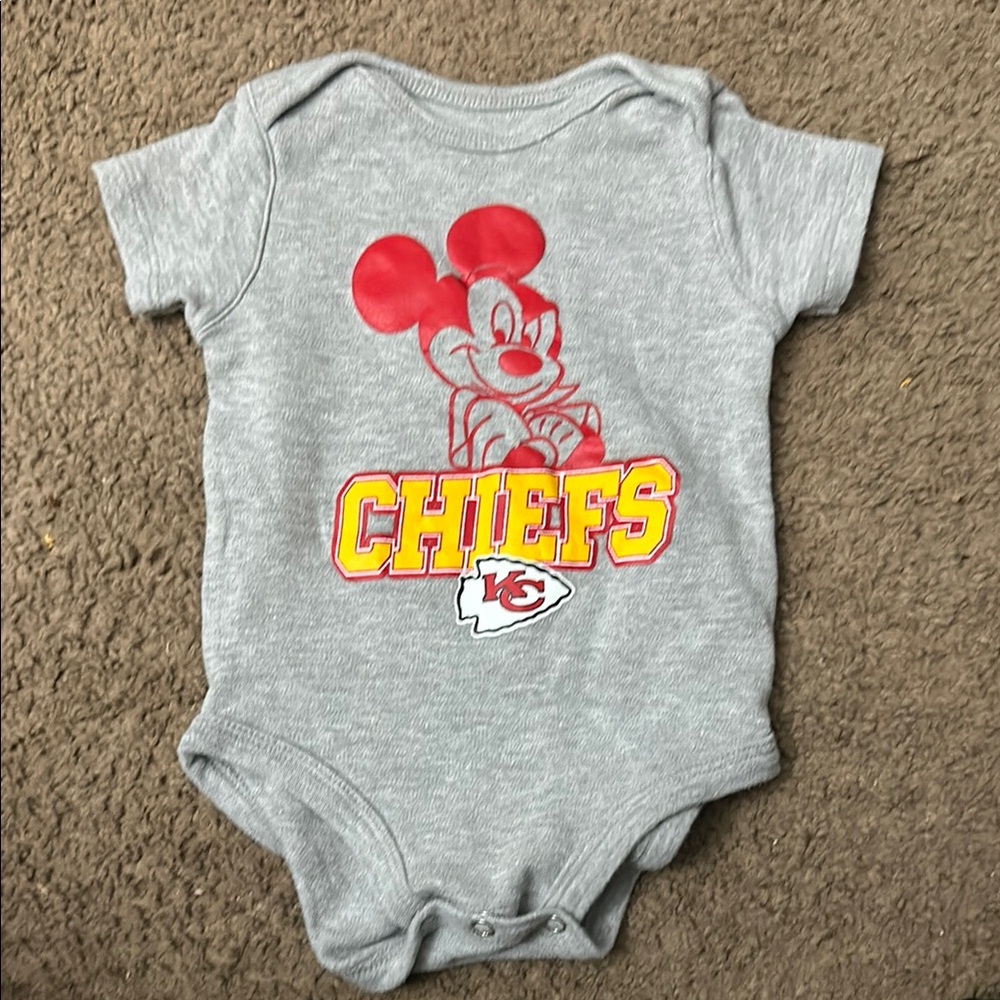 Chiefs and Mickey onsie 6-9 months